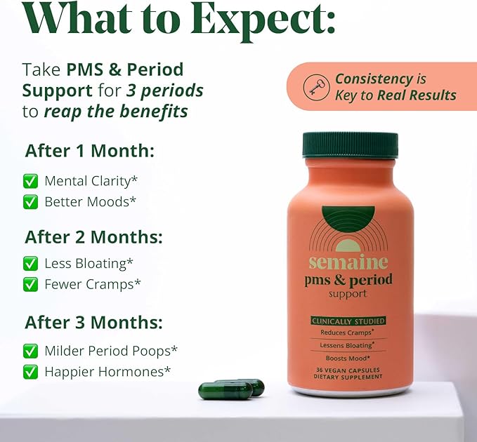 PMS & Period Relief - Menstrual Cramp Relief: No More Period Cramps, Mood Swings, or Bloating. PMS Supplement for Happy Hormones and Period Relief. (40 Count)