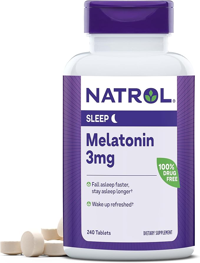 Natrol Melatonin 3 mg, Dietary Supplement for Restful Sleep, Sleep Supplements for Adults, 240 Melatonin Tablets, 240 Day Supply