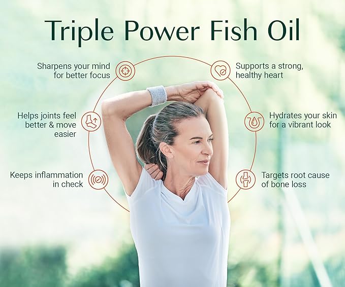 ALGAECAL Triple Power 1200mg EPA & DHA Omega 3 Fish Oil Supplement, Supporting Brain, Heart, Skin & Bones, Liquid Emulsion Mango Taste, Burp-Less, Sugar-Free, Made in USA