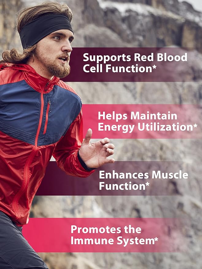 Iron Supplement for Women Men, High Potency Iron 65mg with Vitamin C 250mg, Stomach Friendly Iron Pills for Red Blood Cell & Immune Support, Non-GMO & Gluten Free,120 Vegan Tablets