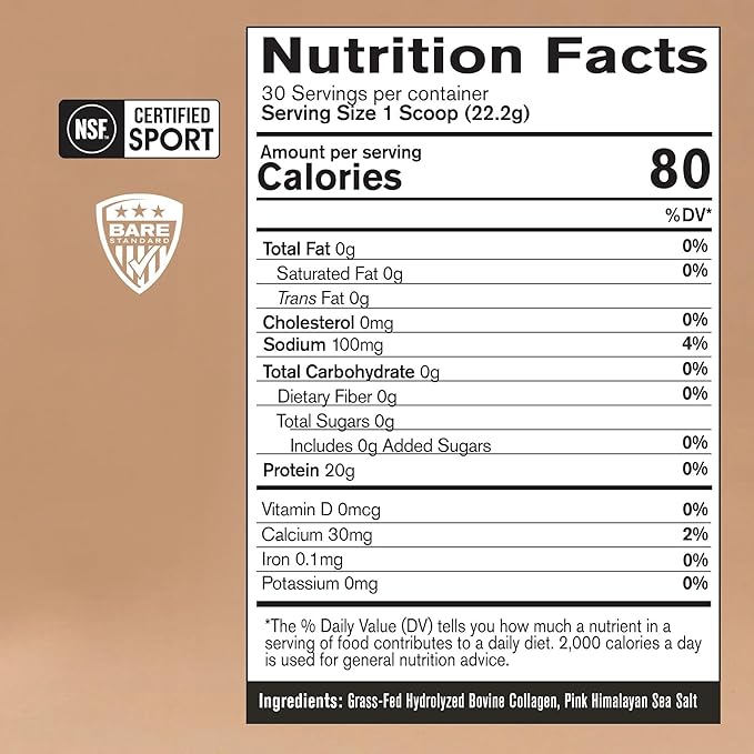 BARE PERFORMANCE NUTRITION, BPN Collagen Protein, Grass-Fed Bovine Collagen Peptides, Unflavored