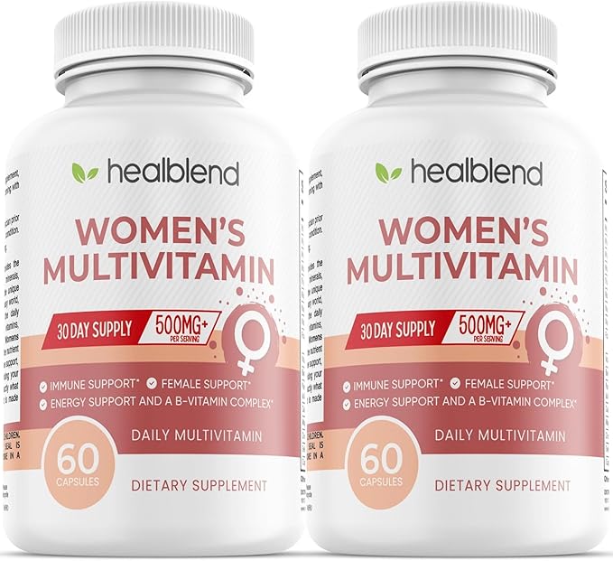 Women's Multivitamin with Biotin (Without Iron) - 20 Essential Vitamins and Minerals, Supports General Health, Energy & Immunity - 60 Capsules (2)