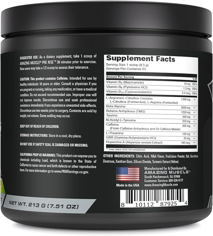 Pre Rise | Pre-Workout Powder Supplement with Caffeine & Beta-Alanine for Men & Women | 25 Servings (25 Servings, Pineapple Mango Refresh)