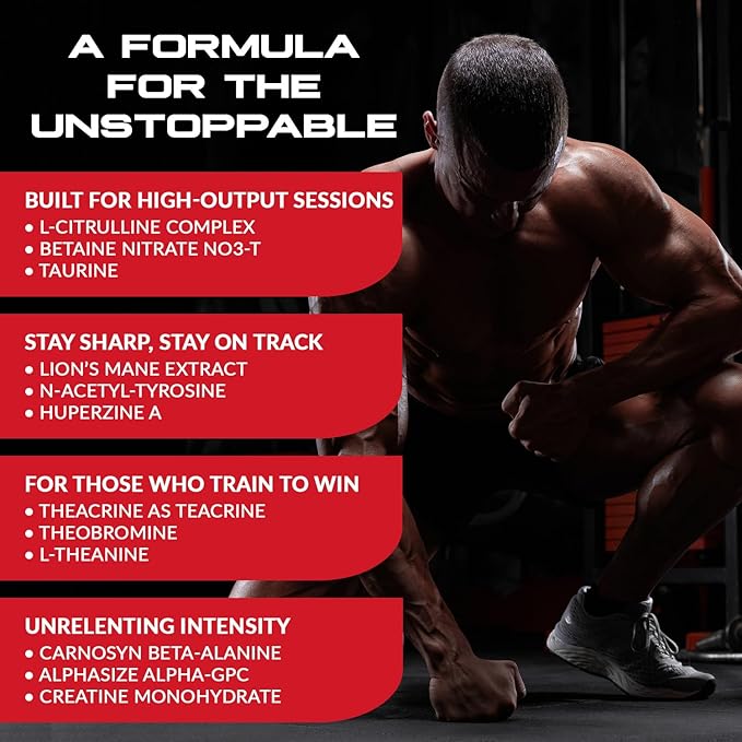 Granite GX Pre Workout Supplement, Tangerine Blast Flavor, Supports Focus, Energy, & Performance with Teacrine, L-Citrulline, Betaine, & A-GPC (20 Servings)