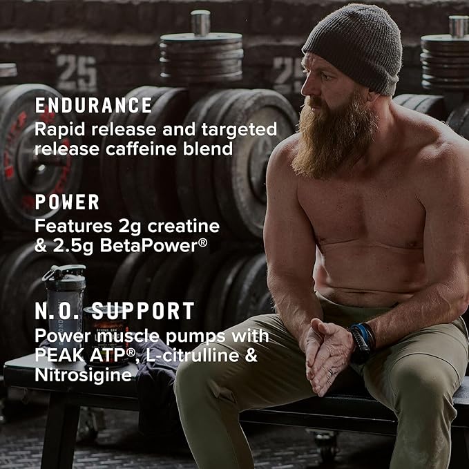 BEYOND RAW LIT Advanced Pre Workout Formula, Lemon Ice, for Energy, Focus, Endurance, Pumps, with 300mg Rapid and Targeted Release Caffeine, Creatine, Betaine, Beta Alanine, Taurine, 20 Servings