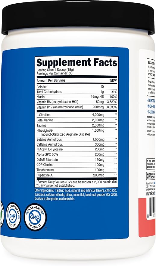 Nutricost Pre-Workout Xtreme, Watermelon, 30 Servings, Vegetarian, Non-GMO and Gluten Free (Pre-X)