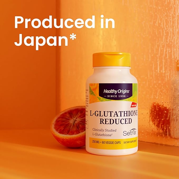 Healthy Origins L-Glutathione 500 mg (Setria, Non-GMO, Gluten Free, Antioxidant, Immune Support, Skin Support), 60 Veggie Caps
