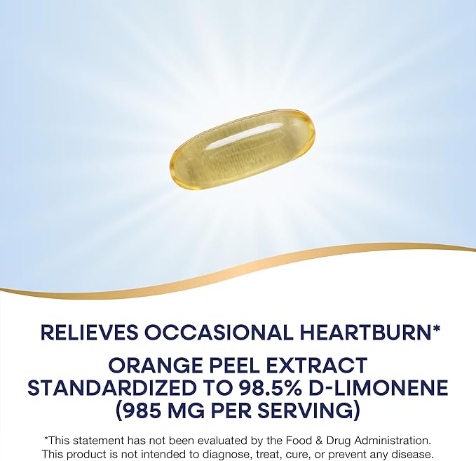 Nature's Way Heartburn Free! Orange Peel Extract Supplement, Occasional Heartburn Relief*, 10 Softgels