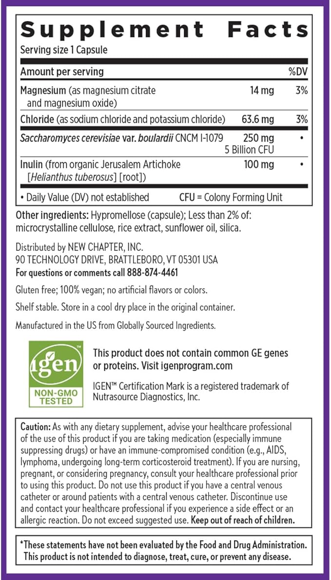 New Chapter All-Flora Probiotic Flora Fortify, Ultra-Concentrated Probiotics for Digestive Health, Survives Antibiotic Use, with Electrolytes + Inulin Prebiotic Fiber, 100% Vegan, 14-Day Supply