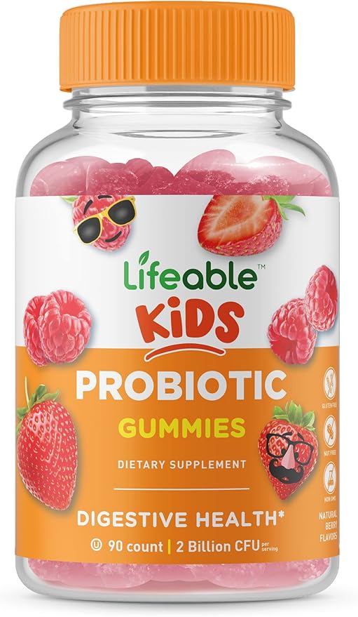 Lifeable B Complex Kids + Probiotic 2 Billion CFU Kids, Gummies Bundle - Great Tasting, Vitamin Supplement, Gluten Free, GMO Free, Chewable Gummy