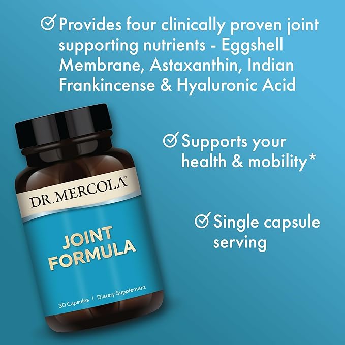 Dr. Mercola Joint Formula - Supports Joint Comfort & Mobility - from Natural Eggshell Membrane - Non-GMO & Gluten-Free - 30 Capsules (30 Servings)