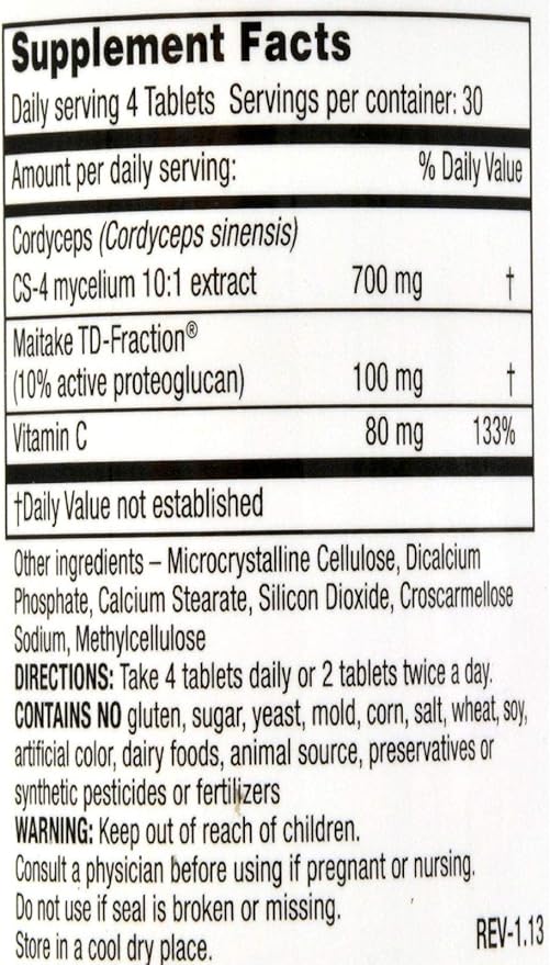 Mushroom Wisdom Super Cordyceps Caplets, 120 Count