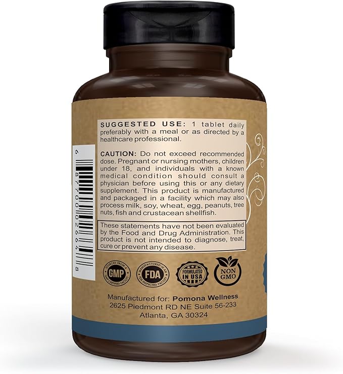 Pomona Wellness Zinc Supplements For Adults, 50mg, Skin Health And Immune Support, Easy To Swallow, For Antioxidant And Overall Health, Vegan, Non-GMO, 100 Tablets
