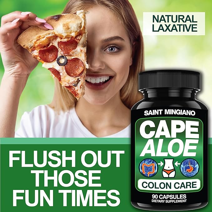 Cape Aloe Vera Capsules - Colon Cleanse, Detox & Flush - 90 Capsules. Gentle Constipation Relief and Bowel Movement Acting as Natural Herbal Laxative - Supports Bowel Movements for Digestive Health