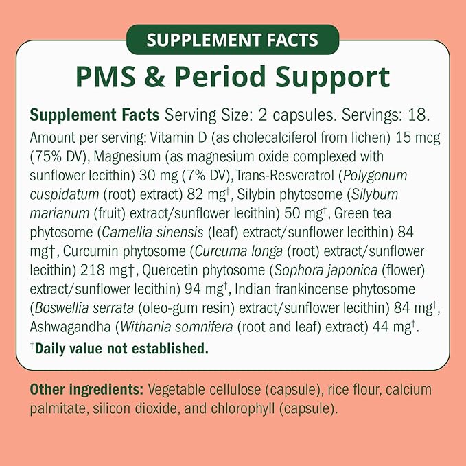 PMS & Period Relief - Menstrual Cramp Relief: No More Period Cramps, Mood Swings, or Bloating. PMS Supplement for Happy Hormones and Period Relief. (40 Count)