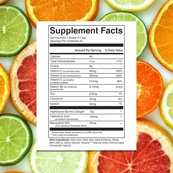 310 Nutrition - Collagen Peptides Powder - Collagen Supplement - Multi Collagen Protein with Vitamins C, D, and E – Citrus Splash 30 Servings