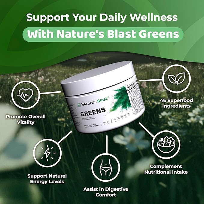 Greens Superfood Powder - 46 Superfoods, Probiotics & Enzymes for Gut Health, Metabolism & Energy - Vegan Green Powder Blend, 1 Bottle - 30 Servings