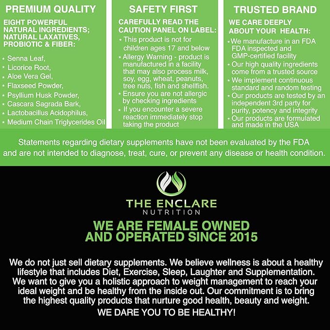 THE ENCLARE NUTRITION 15 Day Detox Cleanse for Weight Loss. Advanced Gut Support for Women & Men. Colon Cleanse Laxatives for Constipation & Bloating Relief. Gut Cleanse Probiotic Diet Pills 60ct (2)