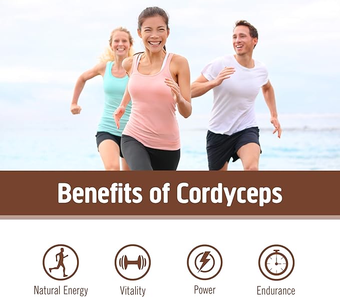 OM MUSHROOM SUPERFOOD Cordyceps Organic Mushroom Powder, 3.5 Ounce, 50 Servings, Energy, Power, Stamina and Endurance Support, Superfood Supplement for Sports Performance