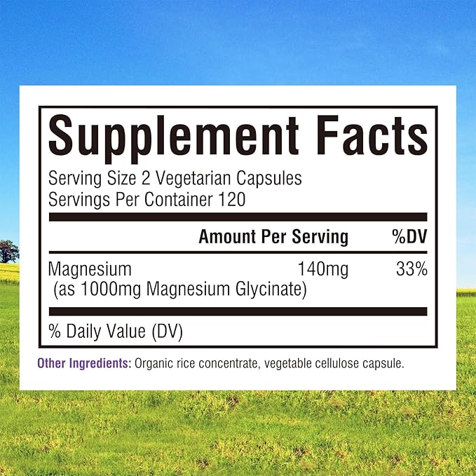 Innate Vitality Magnesium Glycinate 1000mg Per Serving | 140mg Elemental Magnesium Supplement - High Absorption, Non Buffered, Non-GMO & No Gluten - Nerve, Muscle, Bone & Heart Health - 240 Caps