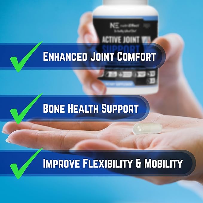 Active Joint Support Supplements | Supports Bones, Muscles & Tissue | Promotes a Healthy Metabolism | Natural Ingredients - Essential Nutrients for Growth & Repair | 60 Count