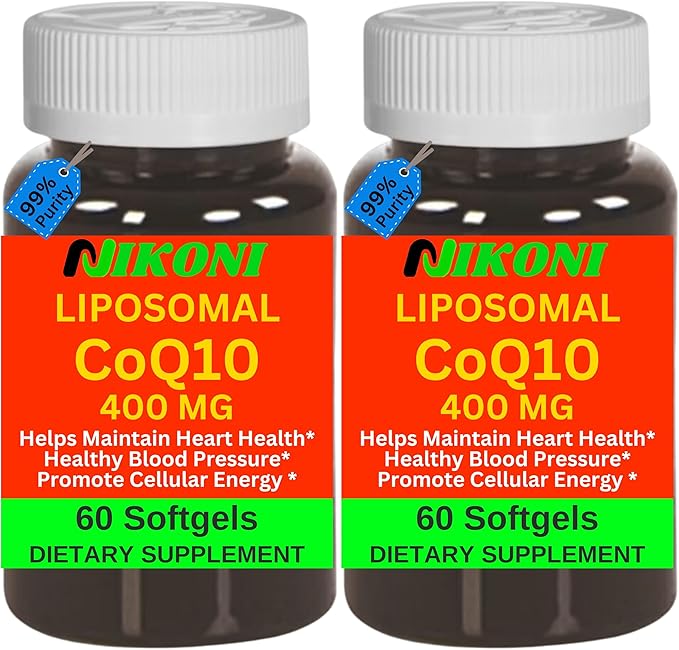 Liposomal CoQ10 400 mg, Higher Absorption, Supports Heart, Brain & Energy (120 Softgels)