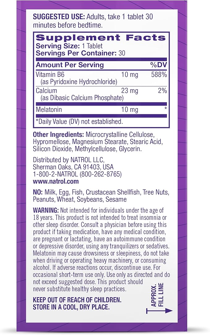 Natrol Advanced Sleep Melatonin 10mg, Dietary Supplement for Restful Sleep, Time Release Melatonin Tablets, 30 Time-Release Tablets, 30 Day Supply (Pack of 12)