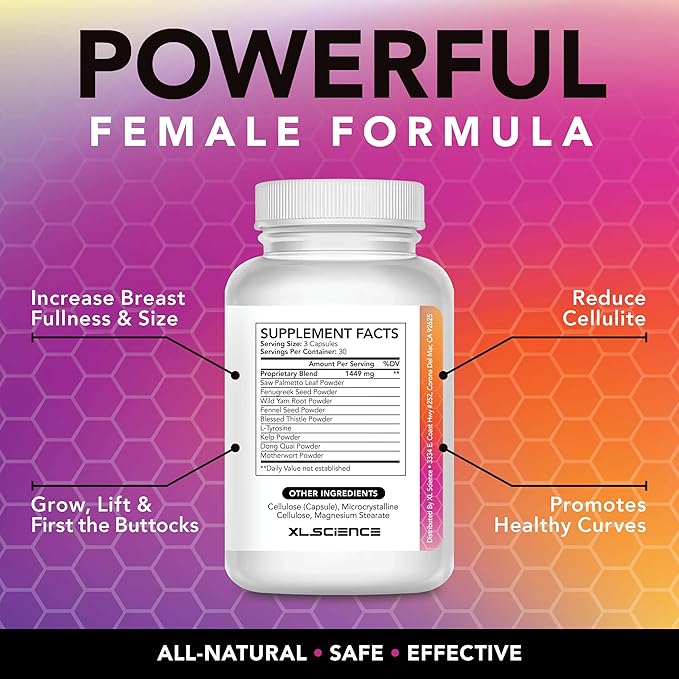 Quick Curve – Female Curve Enhancing Supplement for Fuller HIPS, Thighs, and Bust – Hormonal Balance, Skin Elasticity, and Body Sculpting Support – Natural Formula for Confidence and Results