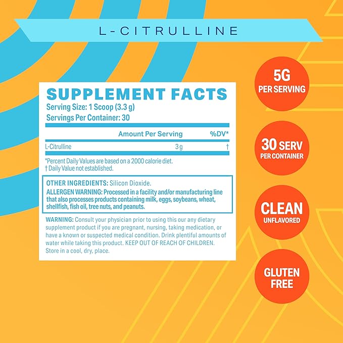 Podium Nutrition, Solos | L-Citrulline, 30 Servings, Unflavored, Boost Athletic Performance