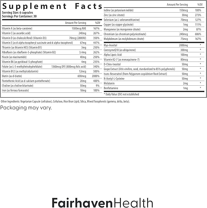 Fairhaven Health FH Pro for Women | Clinically Studied Fertility Supplements for Women | Aids Ovulation, Hormonal Balance, & Regular Cycles* | Conception for Her Fertility Support | 180 Capsules
