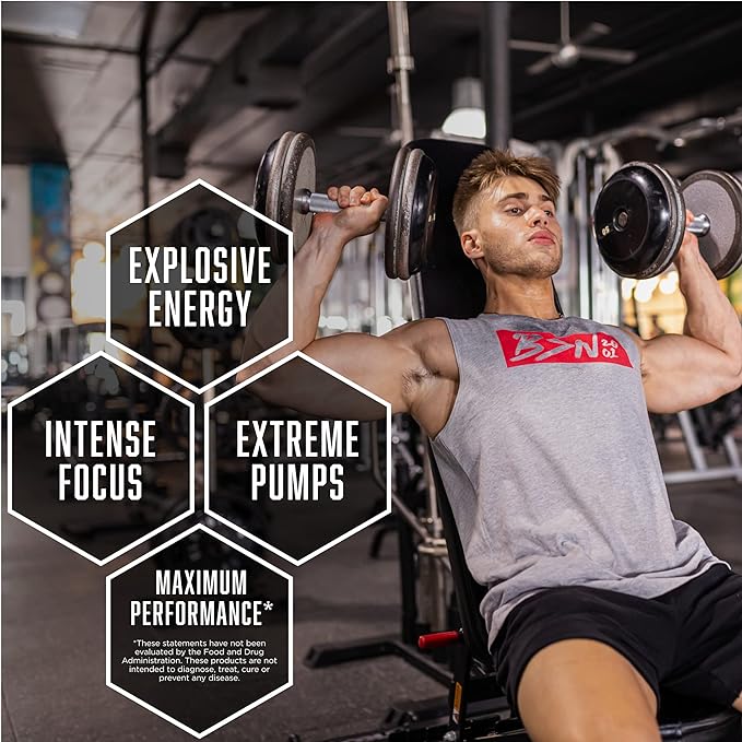 BSN N.O.-XPLODE Pre Workout Supplement with Creatine, Beta-Alanine, and Energy, Flavor: Fruit Punch, 60 Servings