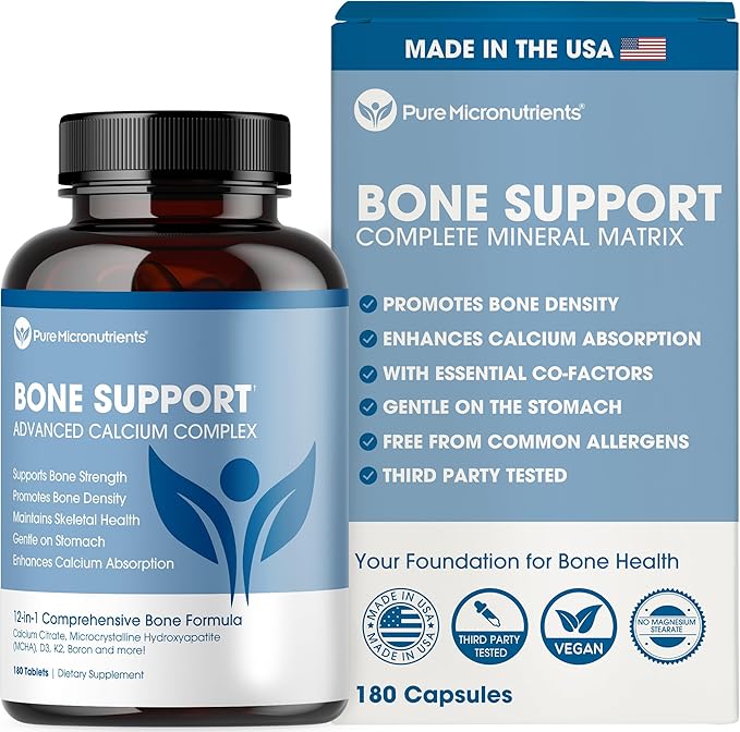 Calcium Supplement for Women & Men - Calcium Citrate & Hydroxyapatite + Vitamin D3 K2 Magnesium Zinc & More for Complete Bone Health, 180 Tablets