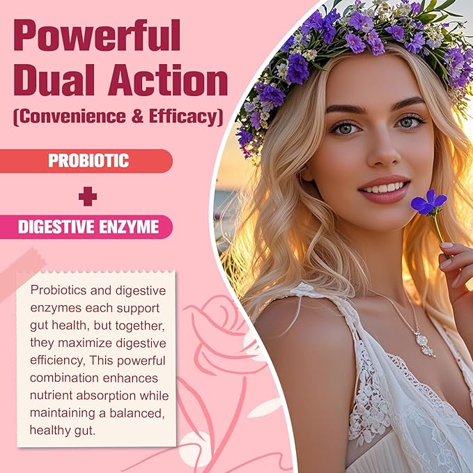 (2 Packs) Probiotics for Women, 120 Billion Women Probiotic, Digestive Enzymes & Prebiotics, with Akkermansia, Cranberry, D-Mannose, for Gut, Vaginal, Urinary, Immune, PH Balance