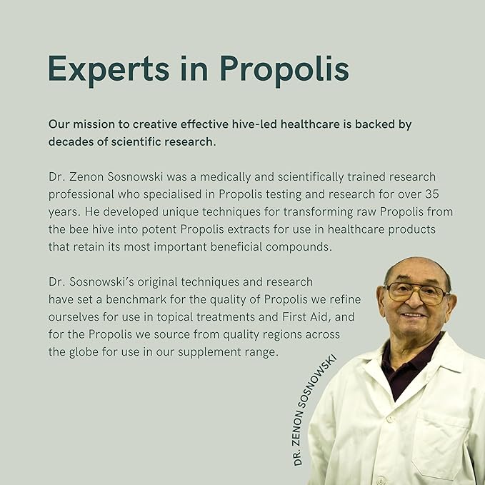 Dr Sosnowski's Bee Propolis | 1500mg High Potency | Hive-derived Superfood, Vegetable Capsules, 60ct