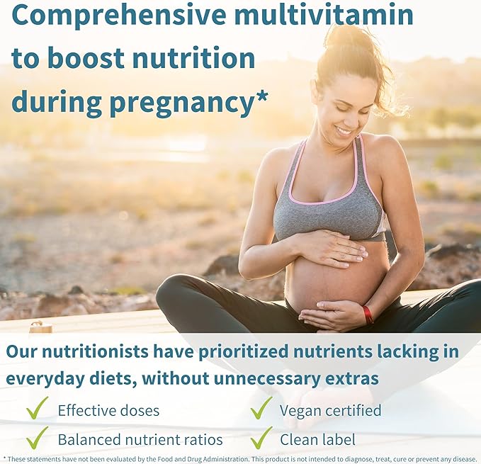 Igennus Methylated Prenatal Multivitamin for Women, Folate for MTHFR, High Absorption, Clean Label, Gentle Iron, Choline, Calcium & Magnesium, Vegan Pregnancy Vitamins, Halal, Non-GMO, 60 Tablet