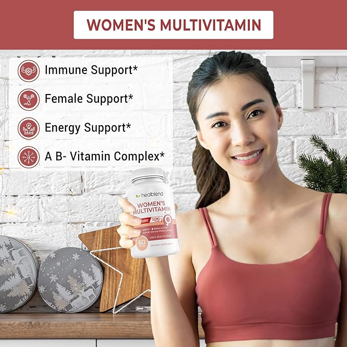 Women's Multivitamin with Biotin (Without Iron) - 20 Essential Vitamins and Minerals, Supports General Health, Energy & Immunity - 60 Capsules (2)