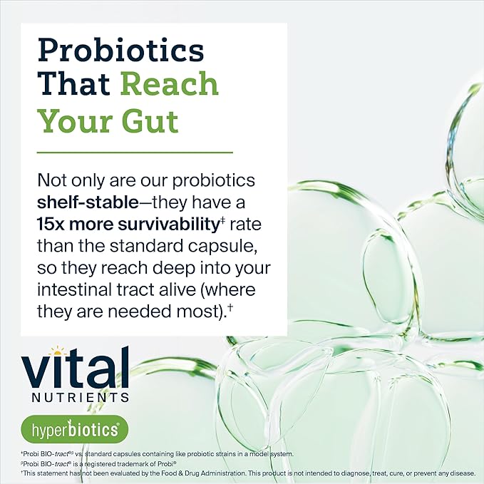 Hyperbiotics Vital Nutrients Bifidobacterium Probiotic | 7 Targeted Strains | Supports Immune and Digestive Health for Older Adults | Shelf-Stable | Vegan | 60 Tablets
