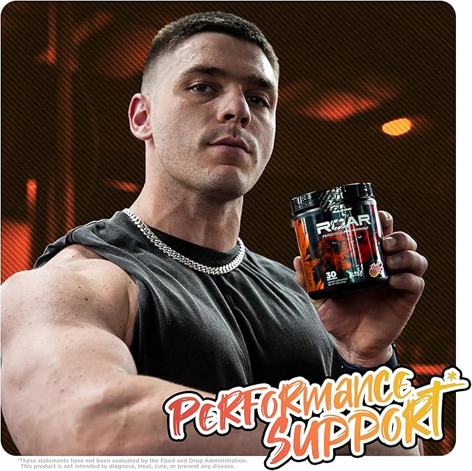 Rule 1 R1 Roar - Pre-Workout Powder with Creatine, Beta-Alanine, Citrulline, Electrolytes & Caffeine (30 Servings, Peach Mango)