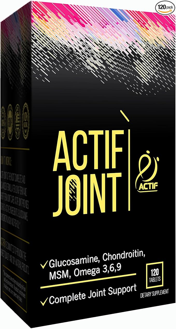 ACTIF Joint Supplement 4-in-1 Fast Relief Maximum Strength, Full Joint Support Formula, Non GMO, 120ct, Made in USA