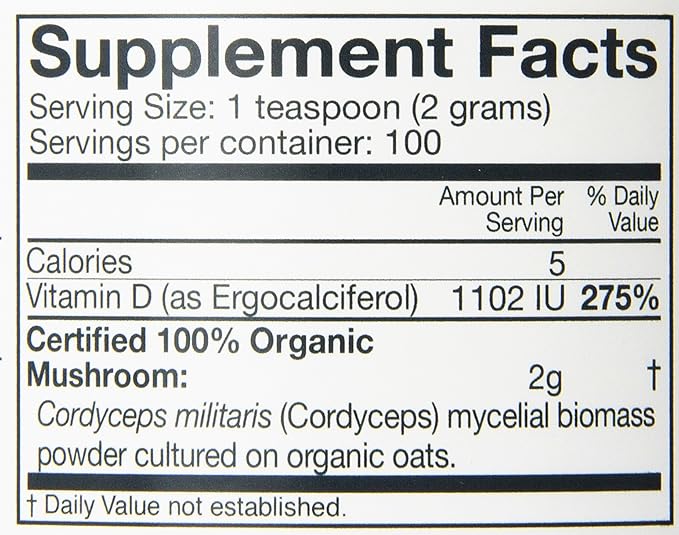 Om Organic Mushroom Superfood Powder, Cordyceps, 100 Servings, Energy and Endurance Support Supplement, 7.05 Ounce (Pack of 1)