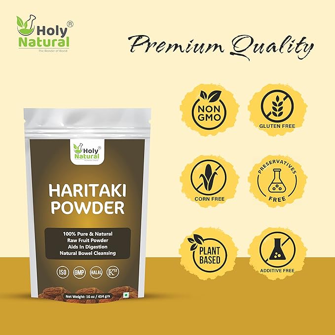 Haritaki Powder Without Seeds – 16 Oz I Natural, Very Good for Bowel and Digestion