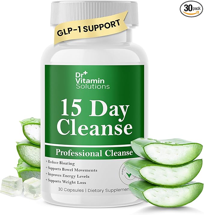 DR VITAMIN SOLUTIONS 15 Day Gut Cleanse Detox for Women w/GLP-1 Support - Natural Colon & Detox Cleanse for Weight Loss - Bloating & Constipation Relief - Flushes Toxins & Supports Immunity - 30 Ct.