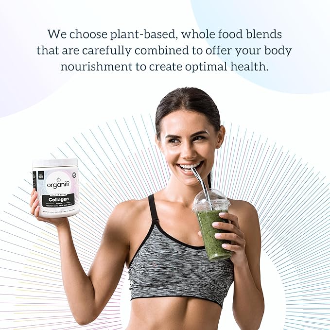 Organifi Unflavored Collagen Powder - Supports Stronger Skin, Nails, and Hair, 30 Servings
