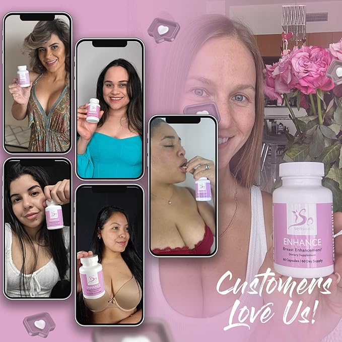 Enhance Breast Enlargement Pills - Breast Enhancement Pills for Women, Breast Enhancer, All-Natural Ingredients, 60 Capsules