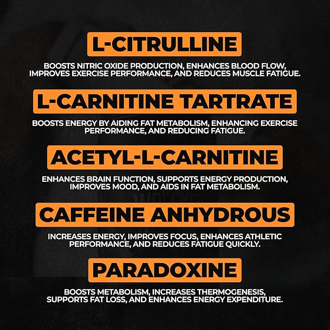 Wrecked Inferno - Thermogenic Pre Workout For Men & Women, Increase Energy, Boost Thermogenesis & Metabolism, Enhance Exercise Performance - Contains L-Citrulline, L-Carnitine, Beta-Alanine & More