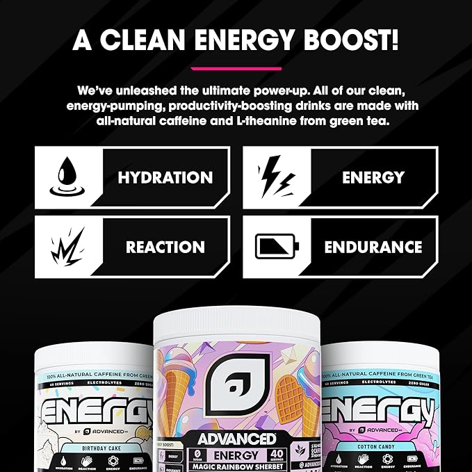 Advanced Energy - Energy Brmula with Electrolytes for Hydration oosting Fo- L-Theanine to Combat Jitters - Sugar Free & Keto Friendly - No Maltodextrin (40 Servings) (Calamansi)