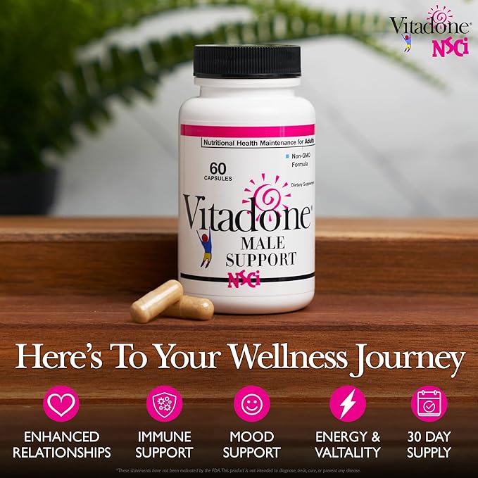 NSC Male Bedroom Support - Nutrients for Wellness in The Bedroom - Complements Original Balance Systems, Moods, Mens Energy & Vigor - Niacin, Zinc, Fenugreek, Maca Powder, Caffeine - 60 ct.