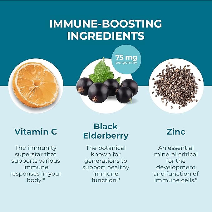 Hyland's Kids Organic Elderberry Plus Gummies, Organic Black Elderberry with ZINC and Vitamin C, Immune Support for Children, 48 Vegan Gummies