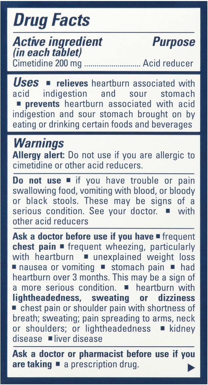 Tagamet HB 200 mg Cimetidine Acid Reducer and Heartburn Relief, 70 Count