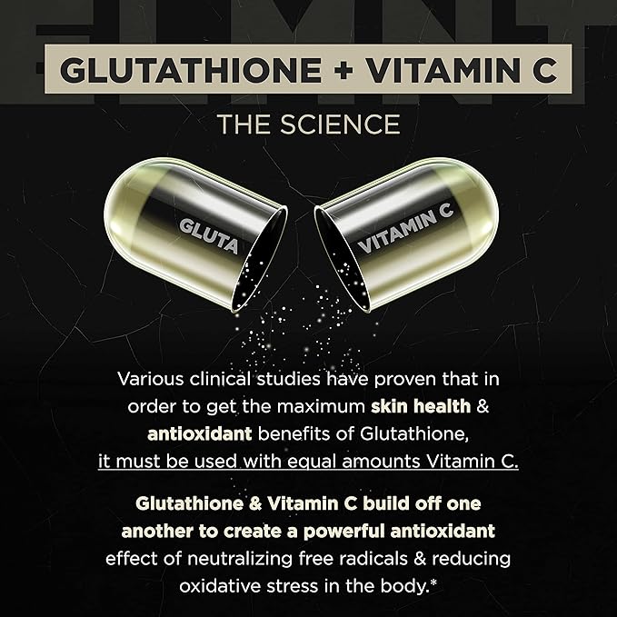 ELMNT 2150mg Super Liposomal Glutathione Supplement w. Vitamin C, Quercetin & Pure L Glutathione 2000mg Triple Action Formula Glutathione Liposomal Supplement w. Phospholipid Layer - 90 Pills, Non-GMO